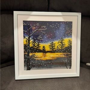 Starry Night Mosaic Framed Art
